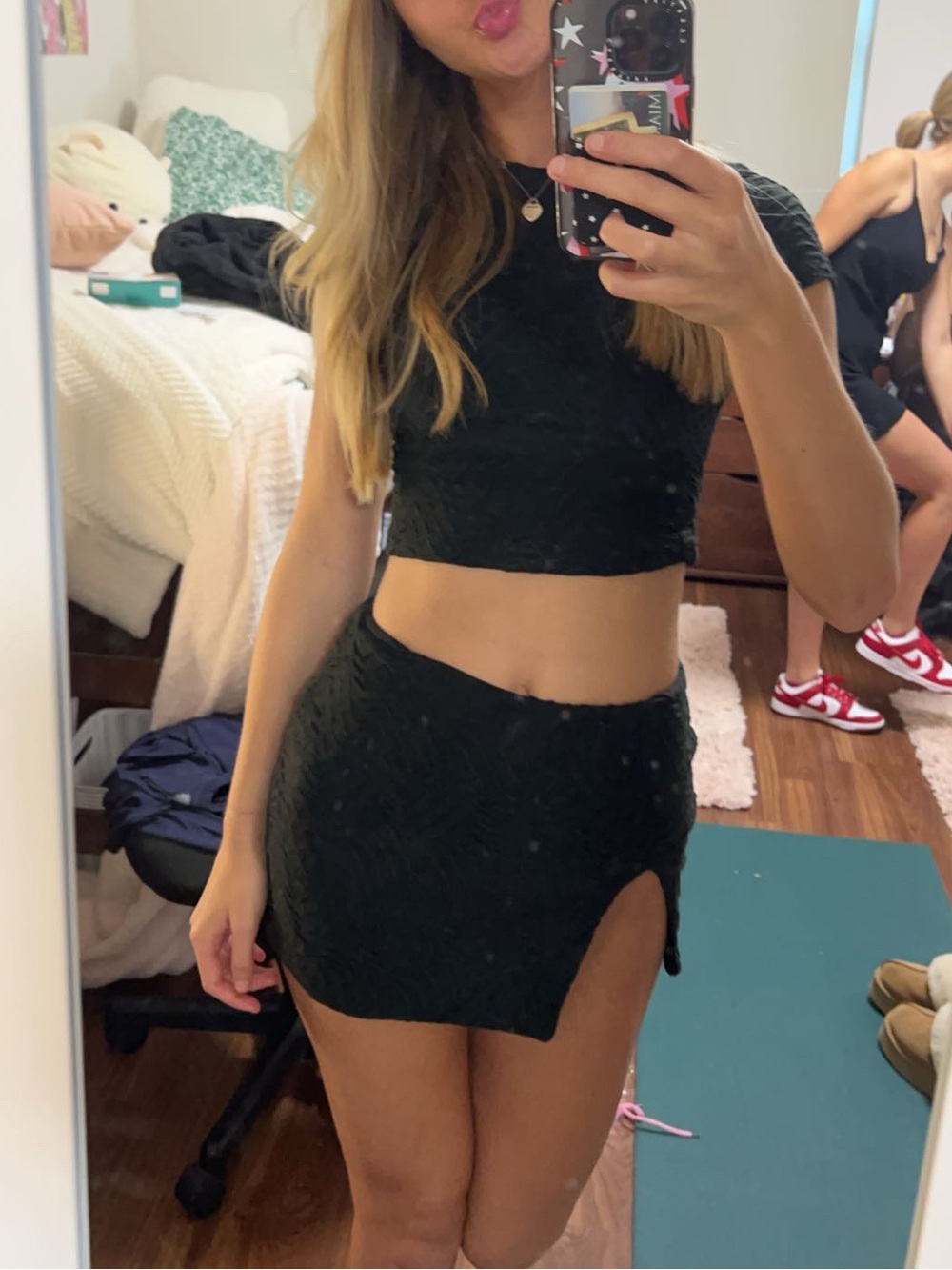 Princess Polly black mini skirt set